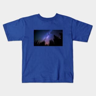 Conifers Reaching to Milky Way Kids T-Shirt